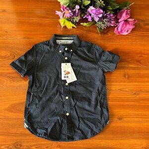 Cactus Blue Short Sleeve Button Down Shirt Boys 5/6